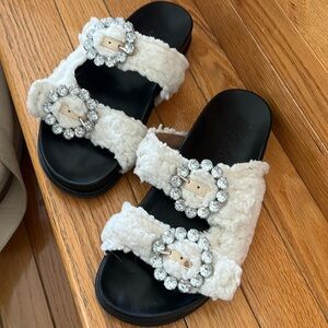 Rhinestone embellished Birkenstock inspired sandal